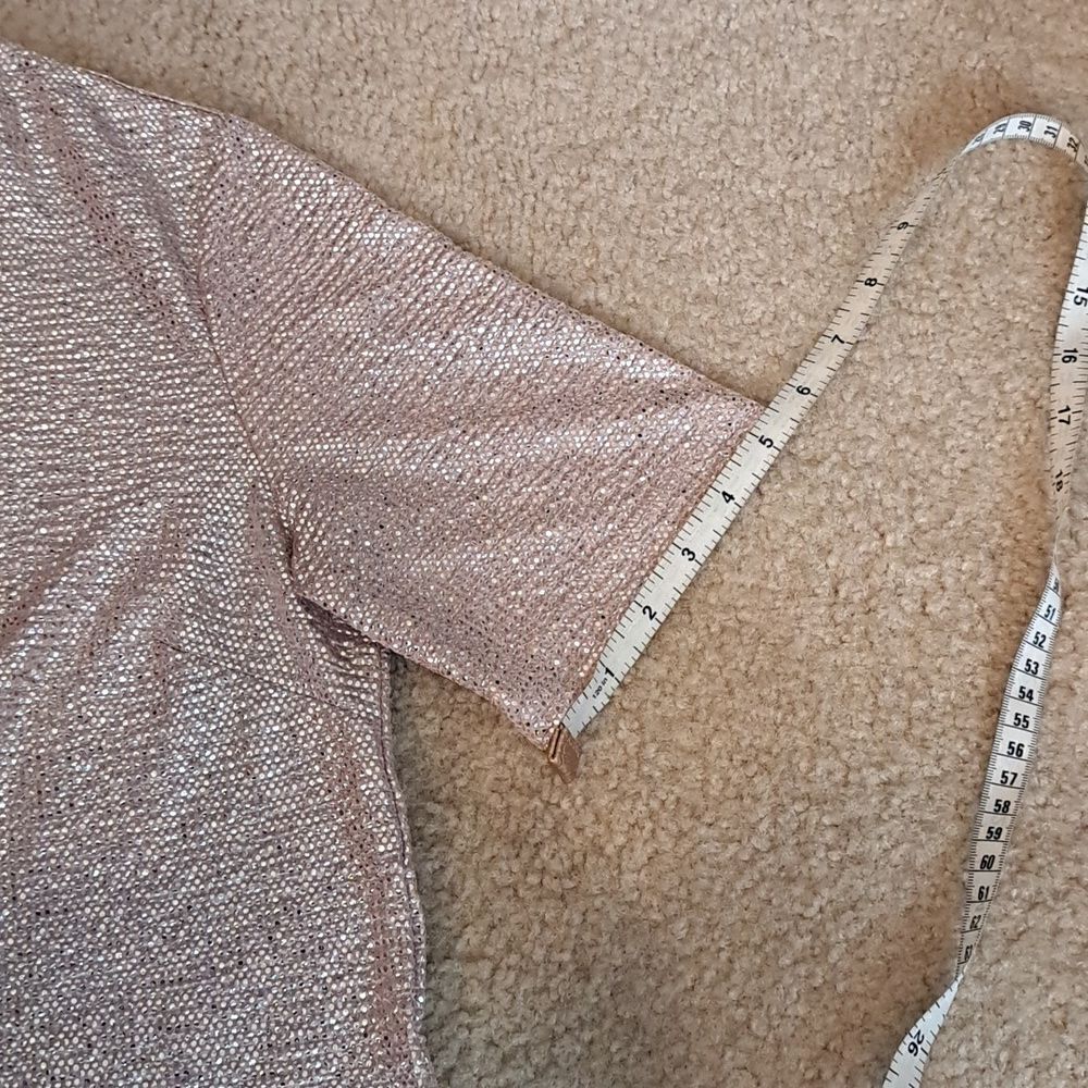 Monteau Los Angeles Women’s Top Shimmer Sparkly Short Sleeve Glitter Metallic S - Picture 13 of 13